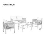 Ensemble canapé d'extérieur multi-places avec table, idéal pour le jardin, la cour et les balcons.