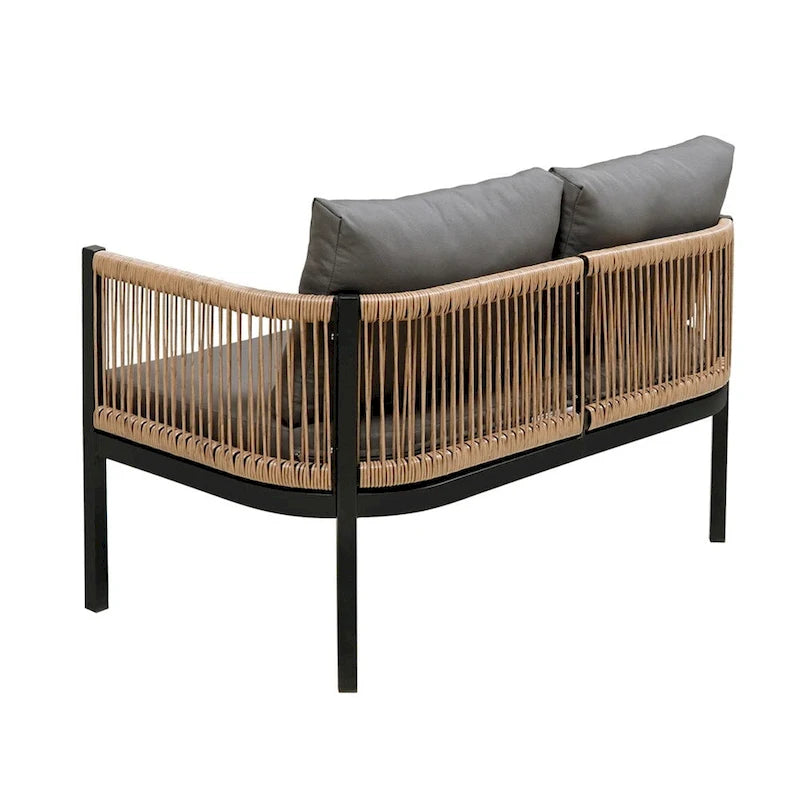 Ensemble canapé d'extérieur multi-places avec table, idéal pour le jardin, la cour et les balcons.