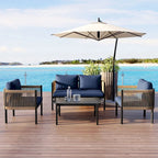 Ensemble canapé d'extérieur multi-places avec table, idéal pour le jardin, la cour et les balcons.