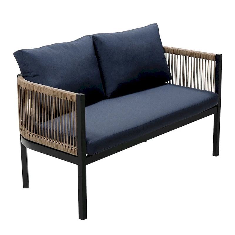 Ensemble canapé d'extérieur multi-places avec table, idéal pour le jardin, la cour et les balcons.