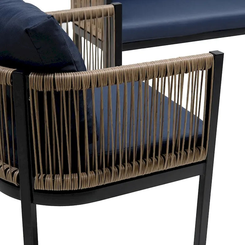 Ensemble canapé d'extérieur multi-places avec table, idéal pour le jardin, la cour et les balcons.