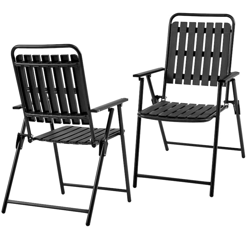 Yaheetech Lot de 2 chaises de jardin pliantes en plastique à lattes pour l'intérieur et l'extérieur