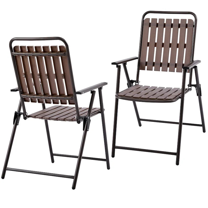 Yaheetech Lot de 2 chaises de jardin pliantes en plastique à lattes pour l'intérieur et l'extérieur