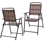 Yaheetech Lot de 2 chaises de jardin pliantes en plastique à lattes pour l'intérieur et l'extérieur