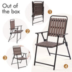 Yaheetech Lot de 2 chaises de jardin pliantes en plastique à lattes pour l'intérieur et l'extérieur