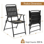 Yaheetech Lot de 2 chaises de jardin pliantes en plastique à lattes pour l'intérieur et l'extérieur