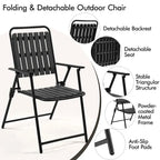 Yaheetech Lot de 2 chaises de jardin pliantes en plastique à lattes pour l'intérieur et l'extérieur