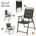 Yaheetech Lot de 2 chaises de jardin pliantes en plastique à lattes pour l'intérieur et l'extérieur