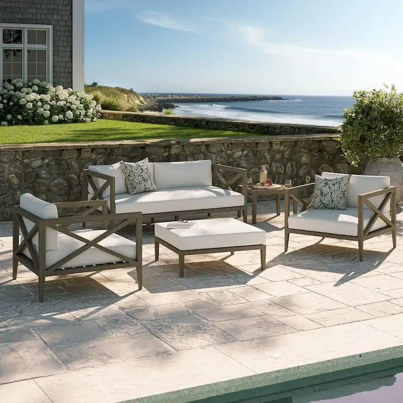 Ensemble de mobilier de jardin en teck Northlake 5 pièces