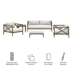 Ensemble de mobilier de jardin en teck Northlake 5 pièces