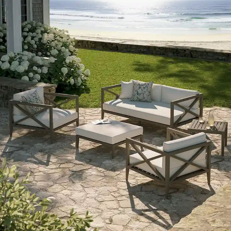 Ensemble de mobilier de jardin en teck Northlake 5 pièces