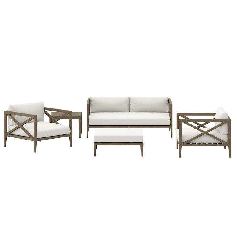 Ensemble de mobilier de jardin en teck Northlake 5 pièces