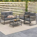 Ensemble de mobilier de patio Costway 4/8 pièces, canapé de conversation en rotin PE - 4 pièces
