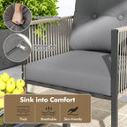 Ensemble de mobilier de patio Costway 4/8 pièces, canapé de conversation en rotin PE - 4 pièces