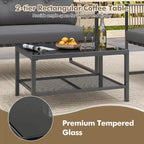 Ensemble de mobilier de patio Costway 4/8 pièces, canapé de conversation en rotin PE - 4 pièces