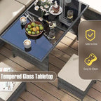 Ensemble de salle à manger Gymax 7 pièces, canapé d'angle en rotin PE, pour terrasse