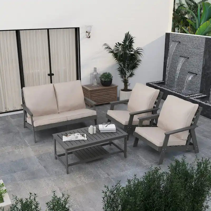 Outdoor Patio Alpine Loveseat for two - Upholstered Accent Arm Chair for Indoor, Porch, Yard & Living Room