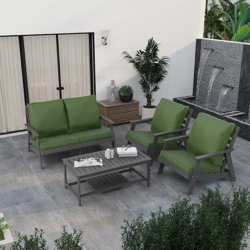 Canapé deux places Alpine d'extérieur - Fauteuil d'appoint rembourré pour l'intérieur, la véranda, le jardin et le salon