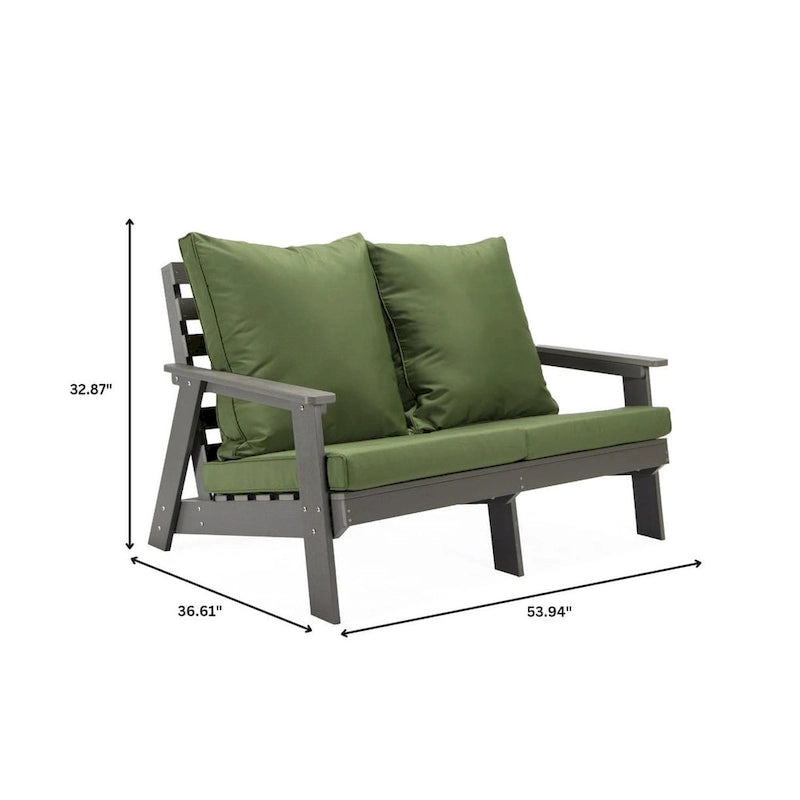 Canapé deux places Alpine d'extérieur - Fauteuil d'appoint rembourré pour l'intérieur, la véranda, le jardin et le salon