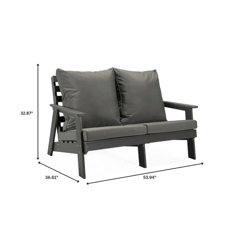 Canapé deux places Alpine d'extérieur - Fauteuil d'appoint rembourré pour l'intérieur, la véranda, le jardin et le salon