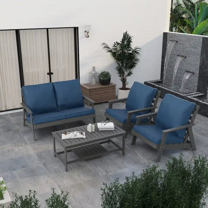 Canapé deux places Alpine d'extérieur - Fauteuil d'appoint rembourré pour l'intérieur, la véranda, le jardin et le salon