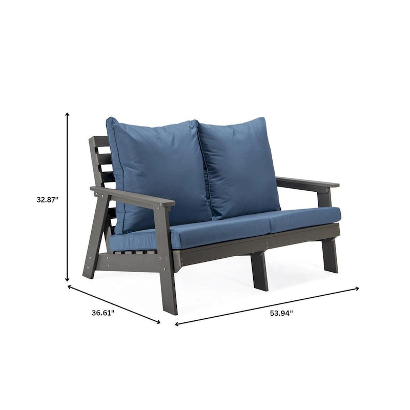 Canapé deux places Alpine d'extérieur - Fauteuil d'appoint rembourré pour l'intérieur, la véranda, le jardin et le salon