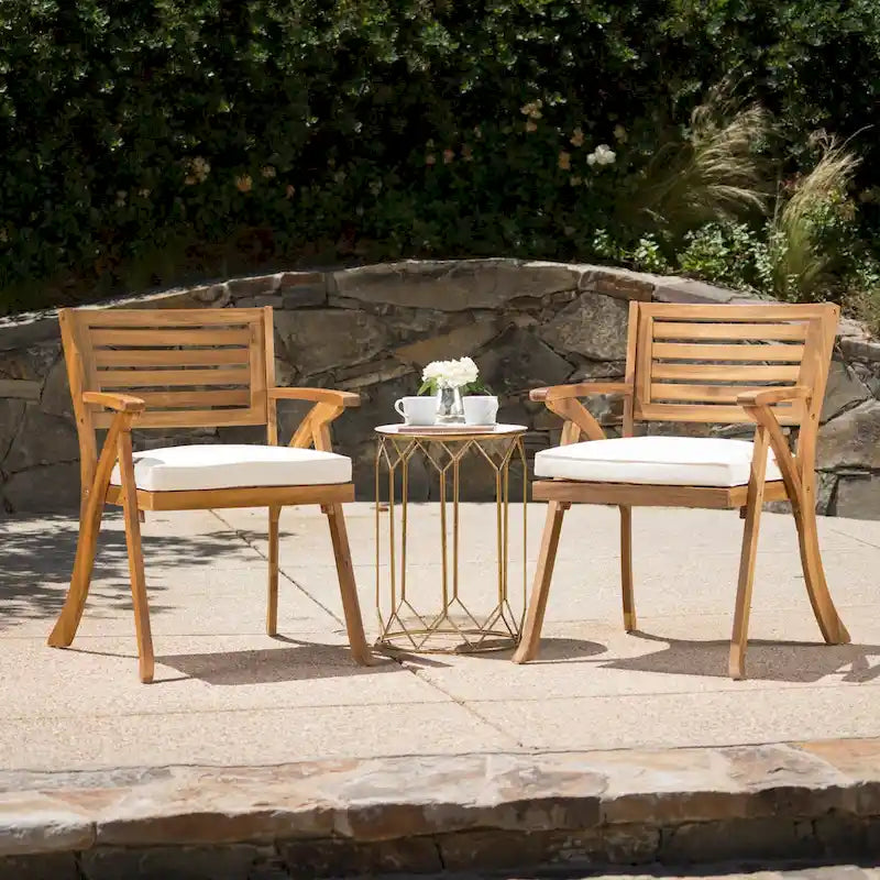 Chaises de salle à manger d'extérieur Hermosa KD en bois (lot de 2)