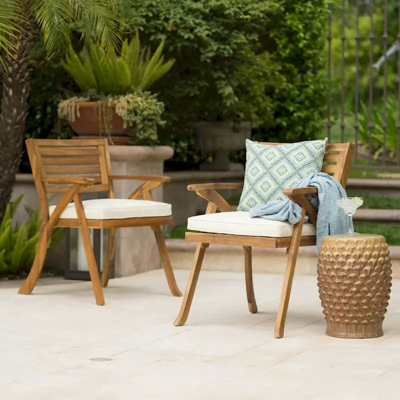 Chaises de salle à manger d'extérieur Hermosa KD en bois (lot de 2)