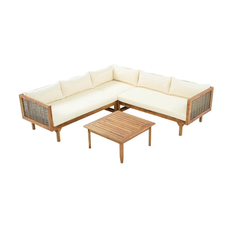 Christopher Knight Home - Ensemble de canapés d'angle avec coussins imperméables - Canapé d'extérieur haut de gamme