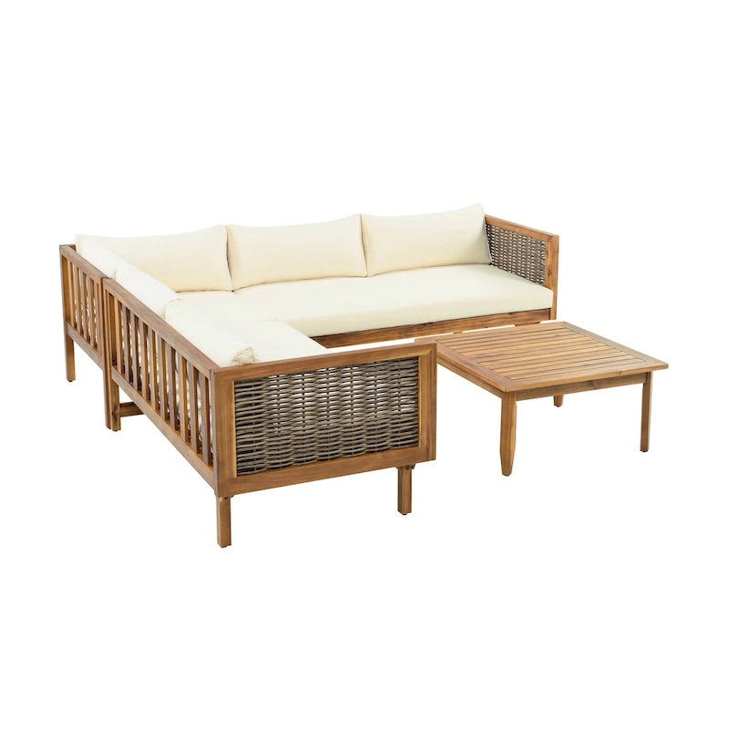 Christopher Knight Home - Ensemble de canapés d'angle avec coussins imperméables - Canapé d'extérieur haut de gamme