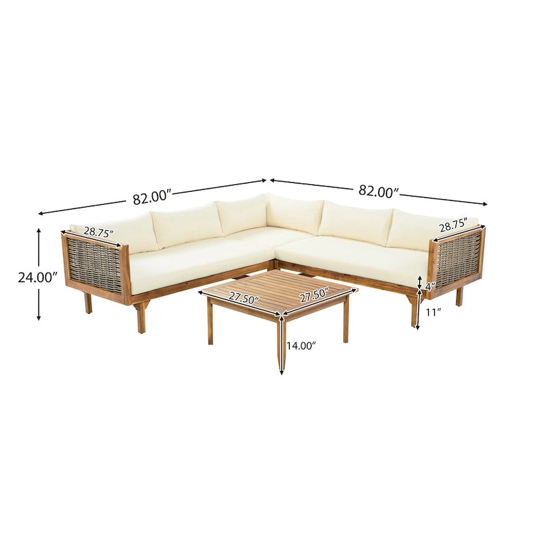 Christopher Knight Home - Ensemble de canapés d'angle avec coussins imperméables - Canapé d'extérieur haut de gamme