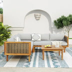 Christopher Knight Home - Ensemble de canapés d'angle avec coussins imperméables - Canapé d'extérieur haut de gamme