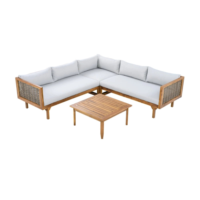 Christopher Knight Home - Ensemble de canapés d'angle avec coussins imperméables - Canapé d'extérieur haut de gamme