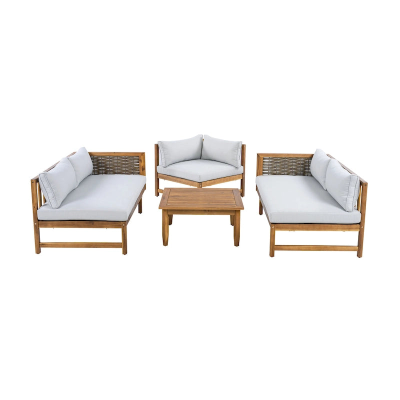 Christopher Knight Home - Ensemble de canapés d'angle avec coussins imperméables - Canapé d'extérieur haut de gamme