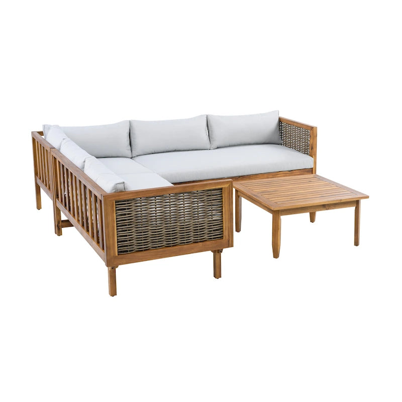 Christopher Knight Home - Ensemble de canapés d'angle avec coussins imperméables - Canapé d'extérieur haut de gamme