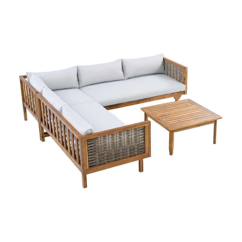 Christopher Knight Home - Ensemble de canapés d'angle avec coussins imperméables - Canapé d'extérieur haut de gamme