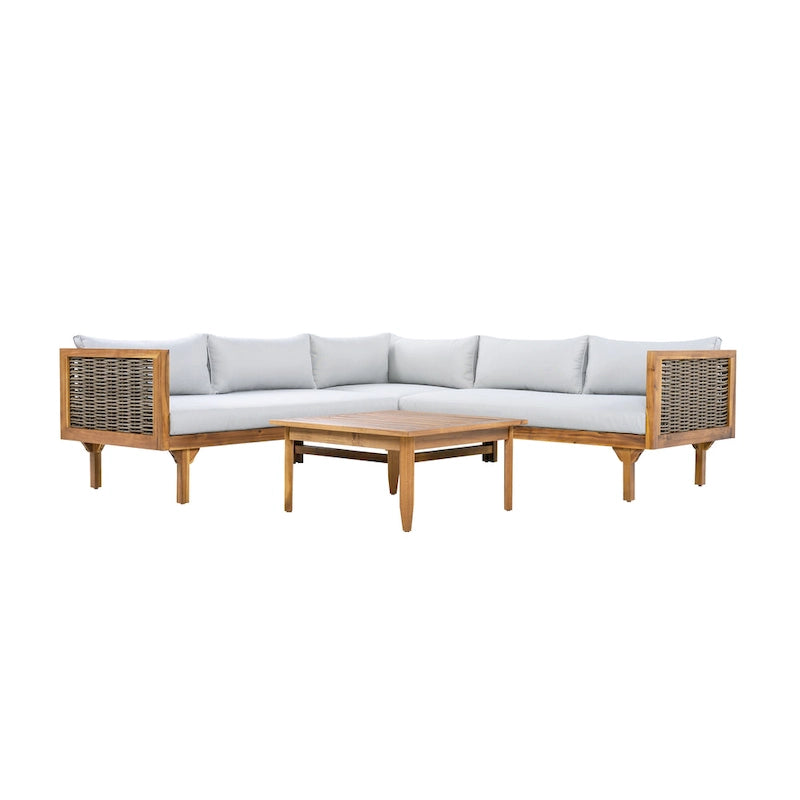 Christopher Knight Home - Ensemble de canapés d'angle avec coussins imperméables - Canapé d'extérieur haut de gamme