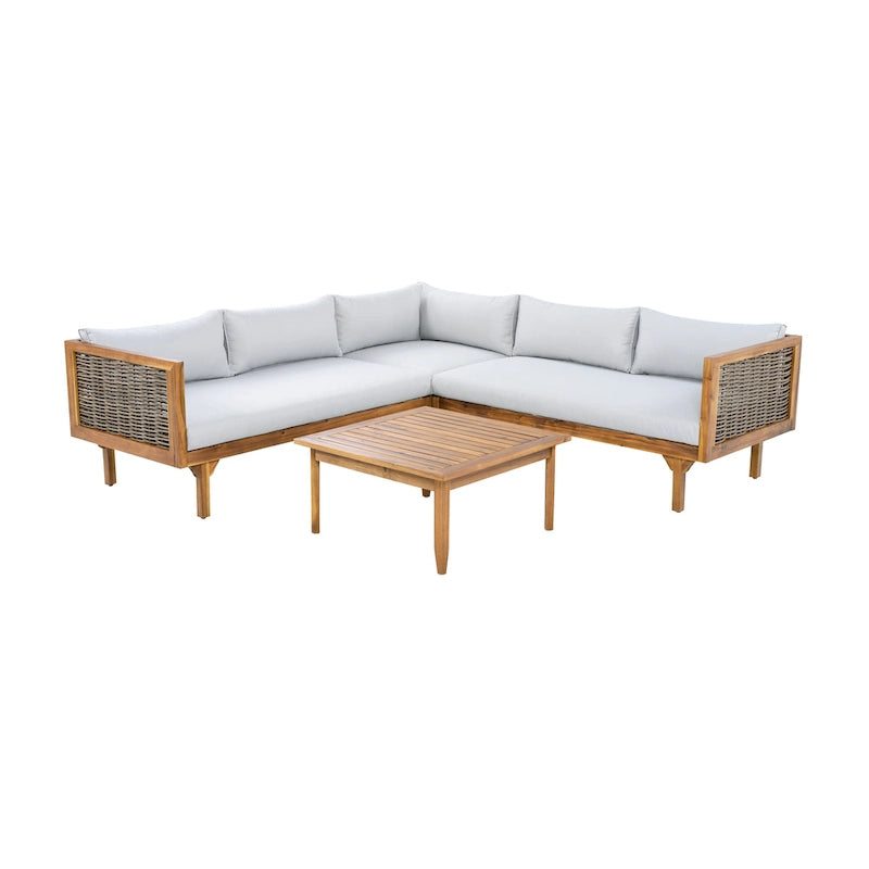 Christopher Knight Home - Ensemble de canapés d'angle avec coussins imperméables - Canapé d'extérieur haut de gamme