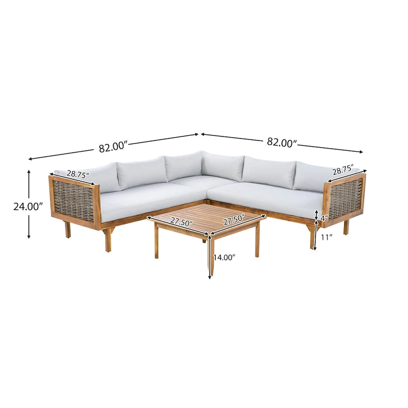 Christopher Knight Home - Ensemble de canapés d'angle avec coussins imperméables - Canapé d'extérieur haut de gamme