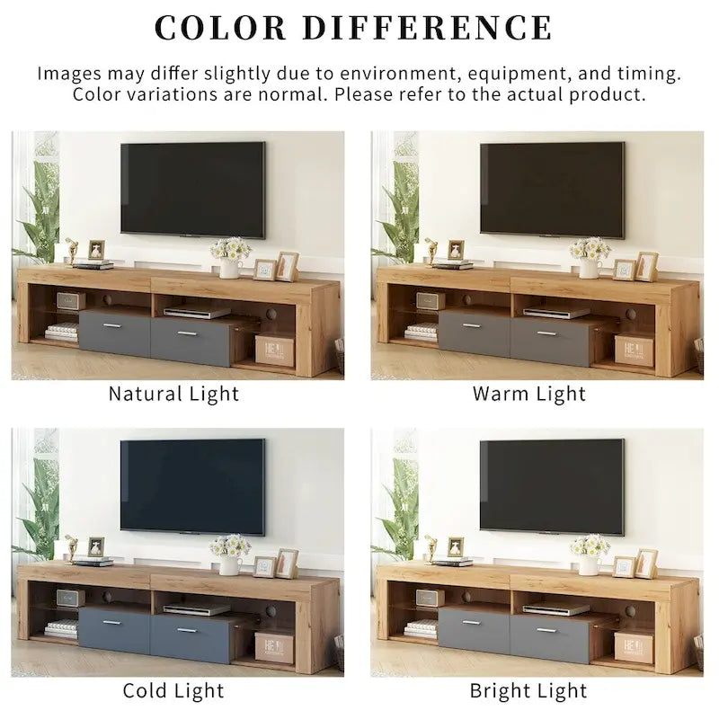 Meubles TV modernes pour téléviseurs jusqu'à 80 pouces, centre de divertissement avec éclairage LED