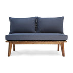 Banc d'extérieur Almo, tissu gris, bois d'acacia brun de 124 cm