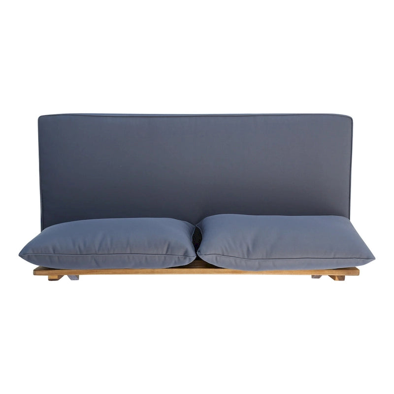 Banc d'extérieur Almo, tissu gris, bois d'acacia brun de 124 cm