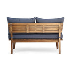 Banc d'extérieur Almo, tissu gris, bois d'acacia brun de 124 cm