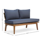 Banc d'extérieur Almo, tissu gris, bois d'acacia brun de 124 cm