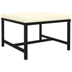 Ensemble de canapé d'extérieur modulaire Reno 9 pièces, coussins en tissu ivoire, rotin noir