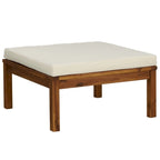 Ensemble canapé d'extérieur modulaire en L 6 pièces Lave, coussins ivoire, table basse en bois