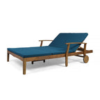 Lit-méridienne double Hoye, extérieur, 200 cm, bois d'acacia