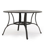 Table de jardin ronde Simon, 119 cm (47 pouces), structure en métal coulé finition bronze