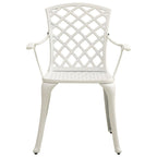 Ensemble de 4 chaises de patio d'extérieur, dossiers ajourés, métal aluminium blanc