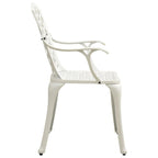 Ensemble de 4 chaises de patio d'extérieur, dossiers ajourés, métal aluminium blanc